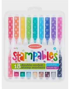 Набор двусторонних цветных ароматических фломастеров со штампами, 18шт. Ooly