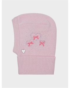 Розовая шапка-шлем с бантами Il trenino