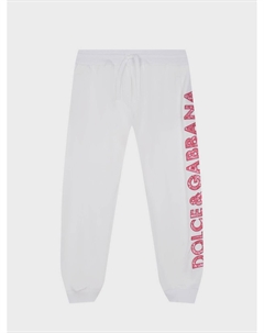 Спортивные брюки с розовым лого Dolce&gabbana