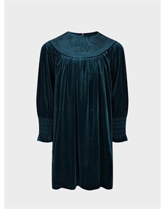 Платье свободного кроя из велюра, зеленое C'era una volta