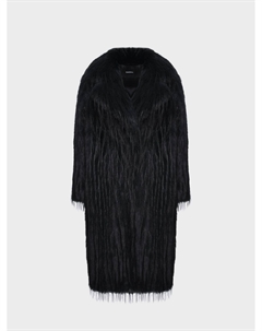 Пальто из эко-меха, черное Flashin'
