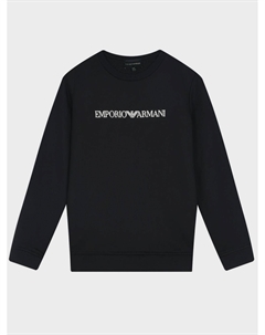 Черный свитшот с белым лого Emporio armani