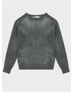 Вязаный джемпер из шерсти и кашемира, серый Brunello cucinelli