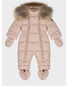 Стеганый комбинезон с мехом, розовый Il gufo
