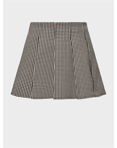 Юбка в складку в черно-бежевую клетку Patrizia pepe