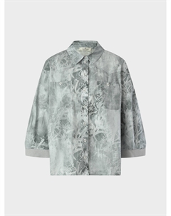 Рубашка с размытым флористический принтом, серая Panicale