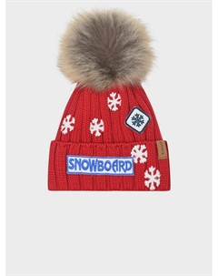 Красная шапка с меховым помпоном Il trenino