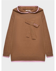 Джемпер с бантом, коричневый No21