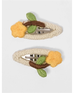 Заколки клик-клак с декором "тюльпан" Rena chris