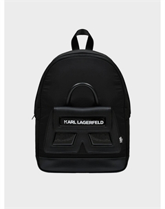 Рюкзак с лого на внешнем кармане, черный Karl lagerfeld