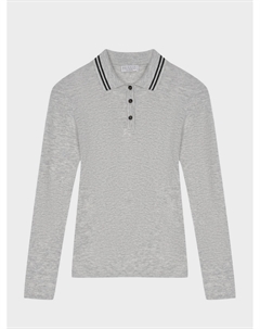 Светло-серый джемпер с воротником-поло Brunello cucinelli
