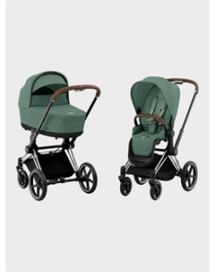 Коляска 2 в 1 Priam IV, chrome brown leaf green Cybex