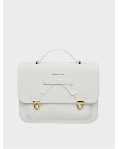 Портфель из эко-кожи, белый Monnalisa