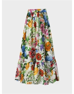 Юбка макси, принт цветы Dolce&gabbana