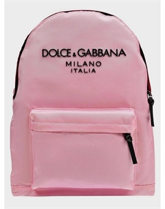 Рюкзак с черным лого, розовый Dolce&gabbana
