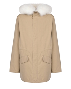 Парка песочного цвета с меховой отделкой Yves salomon