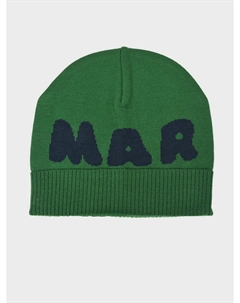 Шапка с синим лого, зеленая Marni