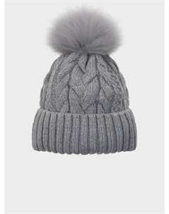 Шапка с помпоном, серая Chobi