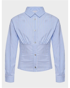 Рубашка в полоску, голубая Monnalisa