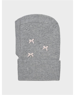 Серая шапка-шлем с бантами Il trenino