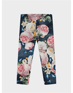 Леггинсы с принтом "розы", синие Monnalisa
