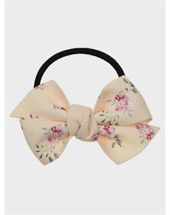 Резинка для волос с бантиком в цветочек, бежевая Tais