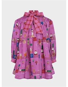 Платье с новогдним принтом, сиреневое Eirene