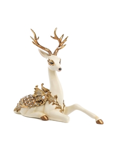 Новогодний сувенир Элегантный Олень, кремовый/золотой, 39 см Goodwill