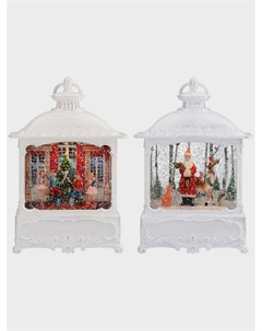 Новогодний сувенир в форме белой Ёлочки 2 вида "Санта/Снеговик" 18x9x31 см Timstor