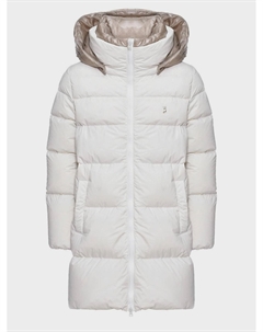 Пальто с бежевым капюшоном Herno