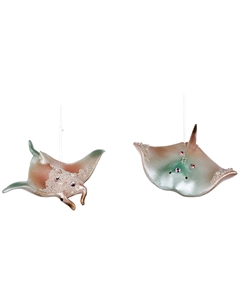 Елочная подвеска Скат в асс. 2 вида, розовый/перламутровый, 12 см Goodwill