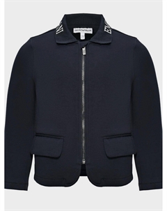 Трикотажный пиджак с лого, темно-синий Emporio armani