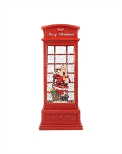 Новогодний сувенир "Телефонная будка Санты" 11х11х24 см Timstor