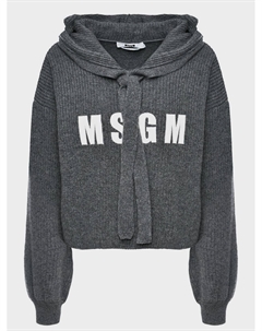 Укороченный джемпер с капюшоном, серый Msgm