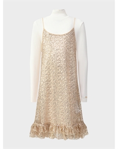 Платье с узором из пайеток Monnalisa