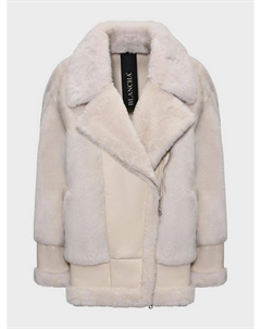 Дубленка из комбинированного меха овчины и норки Blancha