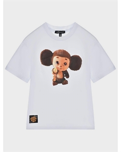 Футболка с принтом "Чебурашка с мандарином", белая Dan maralex