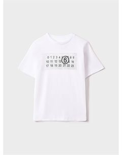 Футболка с лого, белая Mm6