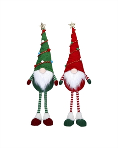 Новогодний сувенир Гном, 2 вида, красно-зеленый, 18x10x65 см Timstor