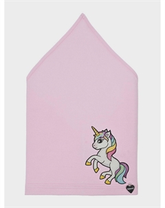 Светло-розовая косынка с принтом "единорог" Il trenino