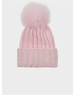 Шапка с помпоном и стразами, розовая Regina