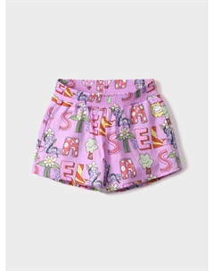 Шорты со сплошным лого, сиреневые Stella mccartney