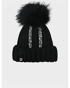 Черная шерстяная шапка со стразами Joli bebe