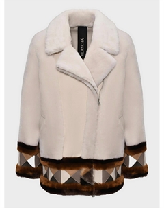 Дубленка с этническим орнаментом Blancha