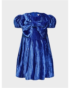Платье из велюра с бантом, синее Eirene