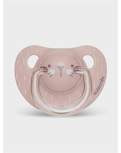 Пустышка Hugge Baby с анатомической силиконовой соской от 6 до 18 мес, розовый Suavinex