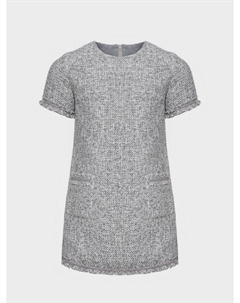 Твидовое платье с короткими рукавами, серое Dan maralex