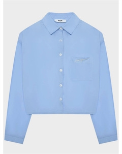 Рубашка однотонная с накладным карманом Msgm