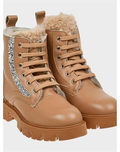 Ботинки с серебристой вставкой Monnalisa