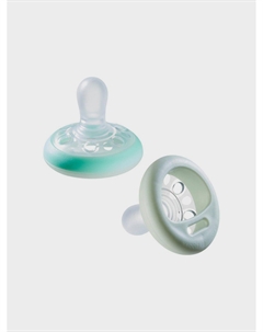 Пустышка силиконовая ночная Night Time Breast-like, 0-6 мес., 2 шт. Tommee tippee
